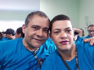 Daniela na direita ao lado do marido na Aula de Campo.