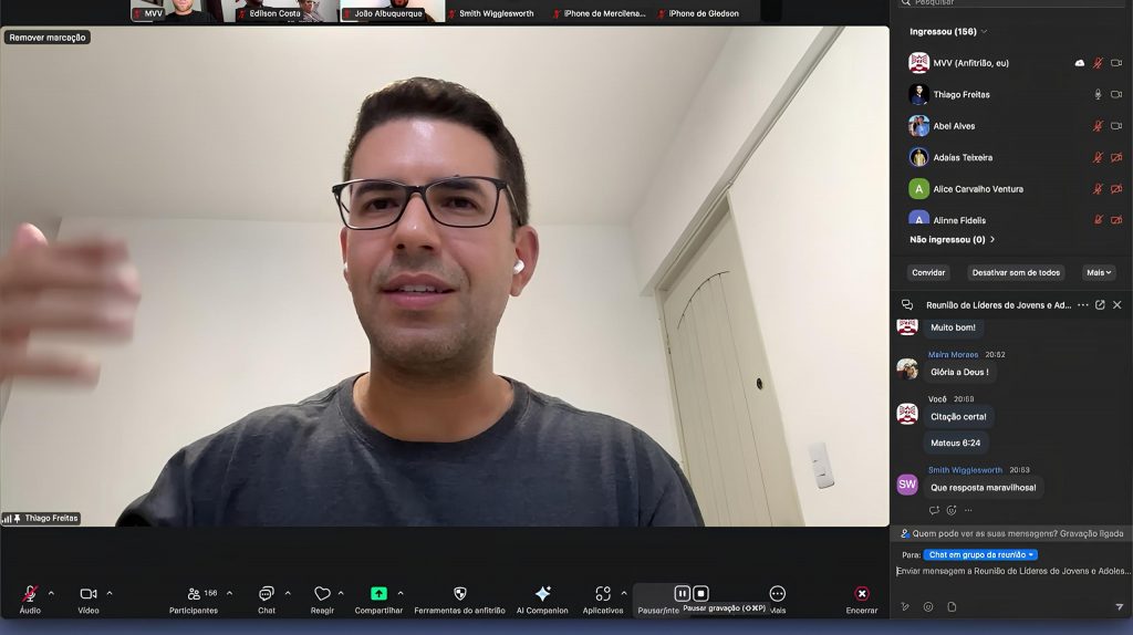 Live de reunião da coordenação de jovens e adolescentes MVV