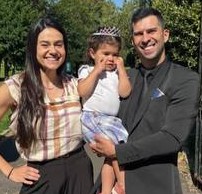 Augusto e Thays Bandeira com a filha